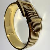 Michael Kors Jewelry | Michael Kors Textured Gold Tone Buckle Hinged Bangle Bracelet | Color: Gold | Size: Os