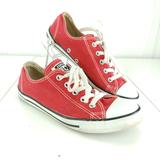 Converse Shoes | Converse All Stars Women's Low Top Red Sneakers 6 Lace Up Frayed Laces Pre Owned | Color: Red/White | Size: 6