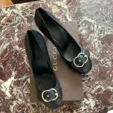 Gucci Shoes | Gucci Black Leather Shoes Sz 40 ( Us 9.5) Nwb | Color: Black/Silver | Size: 9.5