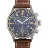 Waterbury Chronograph Quartz Blue Dial Watch - Blue - Timex Watches