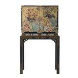 Theodore Alexander Althorp Living History Peacock Bar Cabinet Wood in Black/Brown/Gray, Size 64.0 H x 21.0 D in | Wayfair AL61087