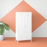 Hashtag Home Farmington 8 - Shelf Storage Cabinet Stainless Steel in White, Size 72.88 H x 35.38 W x 15.75 D in | Wayfair