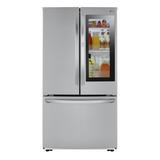 LG InstaView 22.6-cu ft Counter-Depth French Door Refrigerator with Ice Maker and Door within Door (Printproof Stainless Steel) ENERGY STAR