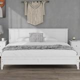 Red Barrel Studio® Modern Solid Wood Full Platform Bed Wood in Brown/White, Size 38.2 H x 76.37 W x 80.7 D in | Wayfair