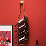 Prep & Savour Wall-Mounted Wine Rack Grape Wine Spirits Display Storage Wall Rack in Yellow, Size 33.86 H x 9.45 W x 0.39 D in | Wayfair