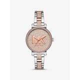 Michael Kors Sofie Pavé Two-Tone Logo Watch Silver One Size