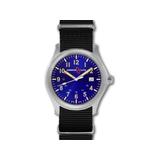 Armourlite Field Series AL143 Swiss Made Tritium Illuminated Watch with Shatterproof Armourglass Raw Steel Case Blue Dial 42mm AL143