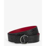 Cl Logo-embellished Croc-embossed Leather Belt - Red - Christian Louboutin Belts