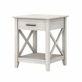 Bush Furniture Key West Nightstand with Drawer in Linen White Oak - KWT120LW-Z