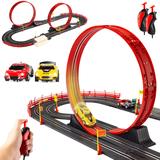 Best Choice Products Electric Slot Car Race Track Set Kids Toy w/ 2 Cars, 2 Controllers, Customizable Courses, 360 Loops