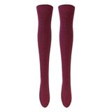 Wrapables Women's Socks - Wine Cable-Knit Knee-High Socks - Women
