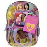 Disney Bags | Backpack Disney Princess 4 Pc Set Lunchbox Pencil Case Lanyard Book Travel Bag | Color: Pink/Purple | Size: Os