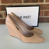 Nine West Shoes | Nine West Daday Natural Suedeleather Closed-Toe Wedge Pumps Women's Size 9.5m | Color: Cream | Size: 9.5