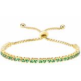 14k Yellow Gold Vermeil Green French Enamel Heart Bolo Bracelet At Nordstrom Rack - Metallic - Gabi Rielle Bracelets