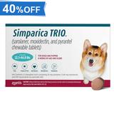 Simparica Trio For Dogs 22.1-44 Lbs (Teal) 6 Chews