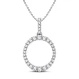 ETHIQUE Women's 1/2 ct. t.w. Lab Created Diamond Circle Pendant Necklace in Sterling Silver