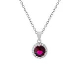 Belk Sterling Silver Boxed Sterling Silver 18 Inch 6 Millimeter Fine Crystal With Cubic Zirconia Halo Pendant Necklace