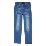Daniel L Boys' Denim Pants and Jeans DARK - Blue Distressed Straight-Leg Jeans - Toddler