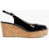 Praise Patent-leather Wedge Slingback Sandals - Black - Jimmy Choo Heels