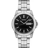 Seiko Men's Essential Stainless Steel Black Dial Watch - SUR355, Size: Large