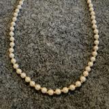 J. Crew Jewelry | Jcrew Faux Pearl Gold Tie Necklace | Color: Cream/Gold | Size: Os