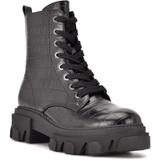 Clover Lug Sole Combat Boot - Black - Nine West Boots