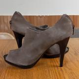 Nine West Shoes | Nine West Peep Toe Heeled Ankle Boots | Color: Black/Brown | Size: 9