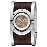 Gucci Accessories | Authentic Brown Leather Gucci Twirl 33mm Watch | Color: Brown/Silver | Size: Os