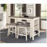 Lark Manor™ Maceus 4 - Person Counter Dining Set w/ Storage Shelf Wood/Upholstered in Brown | Wayfair B6CBE949DFFB43B8AD813705259CEC4F