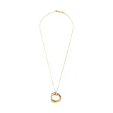 Belk & Co Women's Open Cricles Necklace in 14K Yellow and White and Rose Gold with 17.5 Inch Box Chain, 17 in
