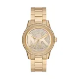 Michael Kors Women's Ritz Three-Hand Gold-Tone Stainless Steel Watch