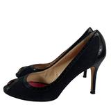 Kate Spade Shoes | Kate Spade Giselle Oxford Peep Toe Heels Pumps Leather Perforated Trim Size 10 | Color: Black | Size: 10