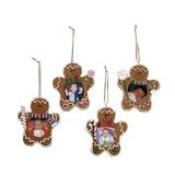 The Holiday Aisle® 12 Piece Gingerbread Man Picture Frame Photo Ornament Set, Resin in Brown/White, Size 3.25 H x 3.25 W x 0.25 D in | Wayfair