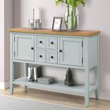 Red Barrel Studio® Buffet Sideboard Console Table w/ Bottom Shelf,Best Choice Cambridge Series Sideboard Cabinet Wood in Blue/Brown | Wayfair