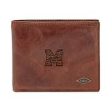 Men's Fossil Brown Memphis Tigers Leather Ryan RFID Flip ID Bifold Wallet