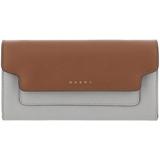 Wallet Leather Coin Case Holder Purse Card Bifold - Brown - Marni Wallets