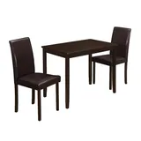 Monarch 3-Piece Dining Set with Parson Chairs, Brown