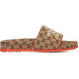 X The North Face Gg Canvas Slide Sandals - Natural - Gucci Sandals
