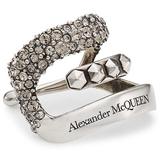 Silver-plated Pavé Ear Cuff - Metallic - Alexander McQueen Earrings