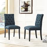 Lark Manor™ Atherton Tufted Side Chair Upholstered/Fabric in Blue, Size 37.5 H x 18.5 W x 24.5 D in | Wayfair A7CA0B45B1684CC992680D5C72CB2B00