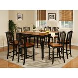 Darby Home Co Ashworth 9 - Piece Counter Height Butterfly Leaf Rubberwood Solid Wood Dining Set Wood in Black/Brown | Wayfair DBYH4233 34942238