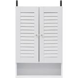 Red Barrel Studio® Indo Double Door Wall Cabinet, 19.7 Inch Solid Wood in White, Size 29.5 H x 19.7 W x 7.5 D in | Wayfair