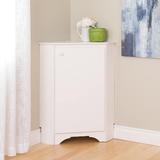 Latitude Run® Corner Storage Cabinet, Corner Storage Cabinet, White Wood in Brown/White, Size 36.0 H x 29.25 W x 18.75 D in | Wayfair