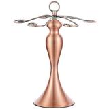 Rosdorf Park Classic Elegant Tabletop Wine Cup, Rack 6 Wine Glass Holder Storage Freestanding Stemware Rack Display Holder in Brown | Wayfair