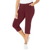 Plus Size Women's The Knit Jean Capri (With Pockets) by Catherines in Rich Burgundy (Size 5X)