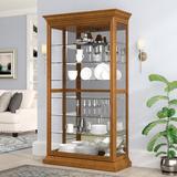 Darby Home Co Braeden Lighted Curio Cabinet Wood in Brown, Size 80.0 H x 44.0 W x 17.0 D in | Wayfair DBHC6457 27712365