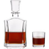 Mercer41 Capitol Glass Decanter Airtight Geometric Stopper w/ 1 Glasses- Whiskey Decanter For Wine, Bourbon, Brandy, Liquor, Water, Juice | Wayfair