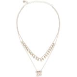 Under Protection Silver Plated Swarovski Crystal Charm Layered Necklace At Nordstrom Rack - Metallic - Uno De 50 Necklaces