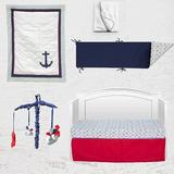 lightinformation 6 Piece Anchors Crib Bedding Set Cotton Blend in Red, Size 36.0 W in | Wayfair YYX7263VJCD56F6GH10