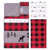 lightinformation Lumberjack Moose Forest Animal 3 Piece Crib Bedding Set Polyester in Black, Size 35.0 W in | Wayfair 01YYX7263KEQTKL155NBF